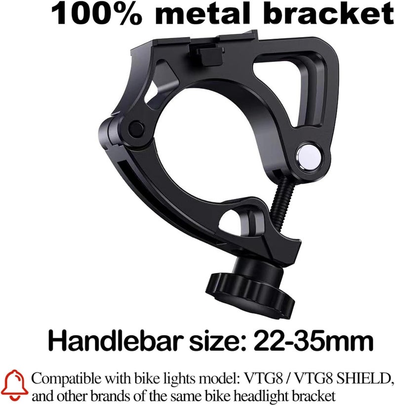 victagen Replacement Bracket for Bike Lights VTG8 VTG8Shield B3 Model, Bike Headlight Mount Base, Bicycle Light Holder, Easy to Install, for 22-35mm Handlebar, NOT for Y18 VTG10 Light - Image 3